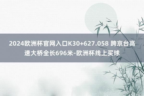 2024欧洲杯官网入口K30+627.058 跨京台高速大桥全长696米-欧洲杯线上买球