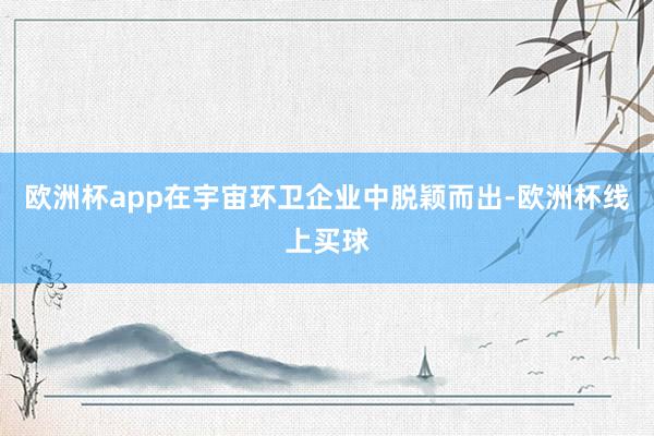 欧洲杯app在宇宙环卫企业中脱颖而出-欧洲杯线上买球