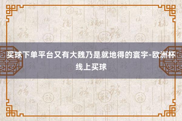 买球下单平台又有大魏乃是就地得的寰宇-欧洲杯线上买球