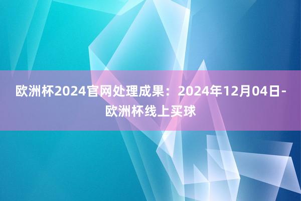 欧洲杯2024官网处理成果：2024年12月04日-欧洲杯线上买球