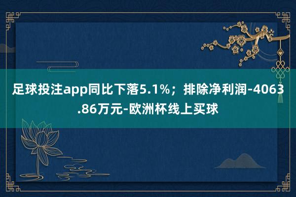 足球投注app同比下落5.1%；排除净利润-4063.86万元-欧洲杯线上买球