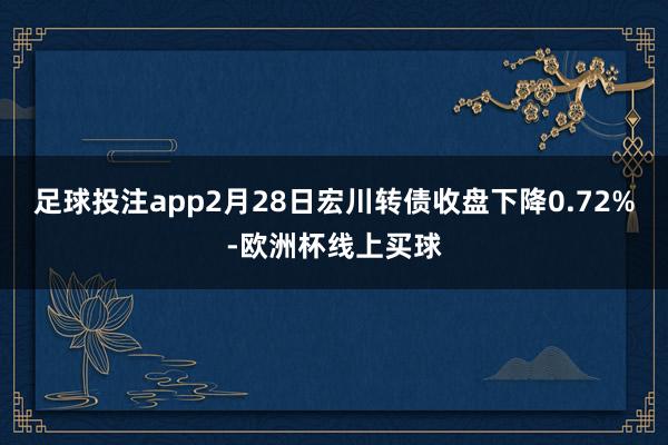 足球投注app2月28日宏川转债收盘下降0.72%-欧洲杯线上买球